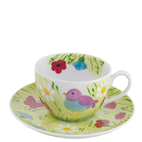 Sommervogel Tasse mit Unterteller 0,25 l