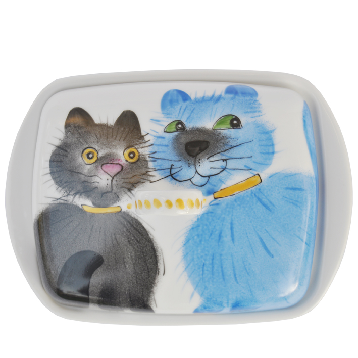 Emma cats blau/schwarz Butterdose