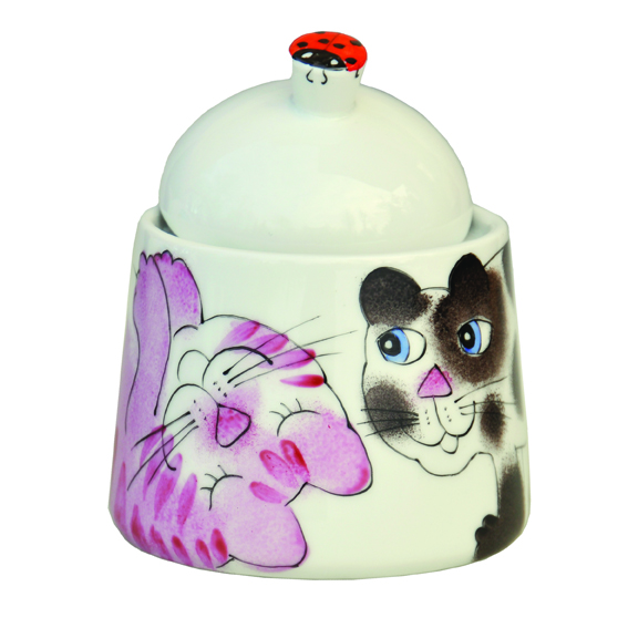 Bunte Katzen Zuckerdose gerade Form 330 ml