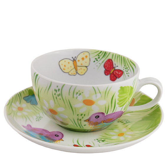 Sommervogel Tasse mit Unterteller 0,45 l