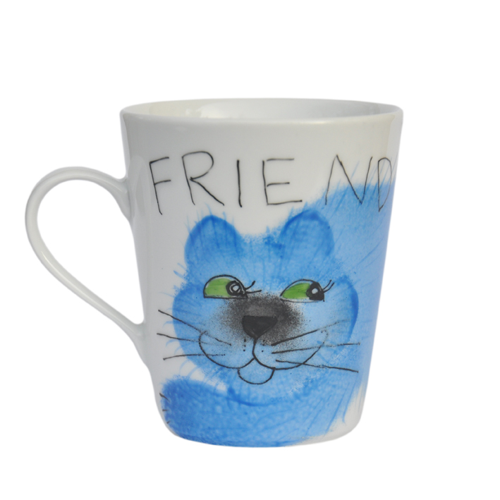 Emma cats blau friendly Henkelbecher